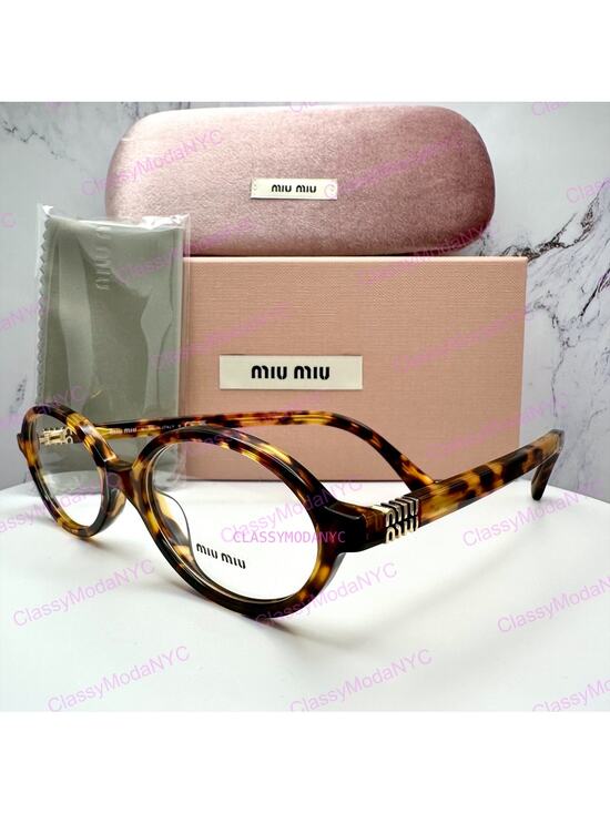 NEW MIU MIU Womens Eyeglasses Brown Oval Full Rim Frames 50-18mm Rx-able Womens main image 8